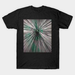 A colorful hyperdrive explosion - black and white with green highlights version T-Shirt